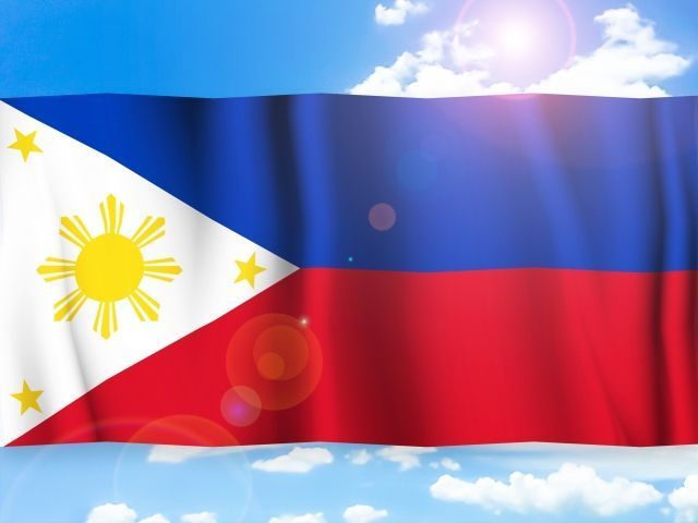 風になびくフィリピンの国旗